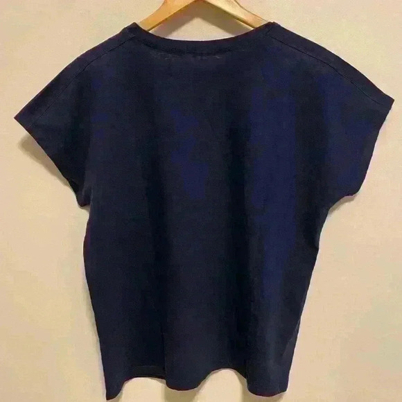 🆕 Hatley - Slouchy  Pocket Tee - Patriot Blue - Size Medium - Picture 5 of 10